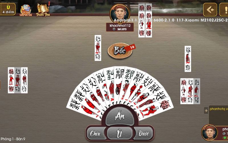 Bàn chơi bài chắn truyền thống